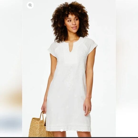 Roller Rabbit Faith Dress White Eyelet Embroidered Summer Dress size Small - Picture 2 of 6